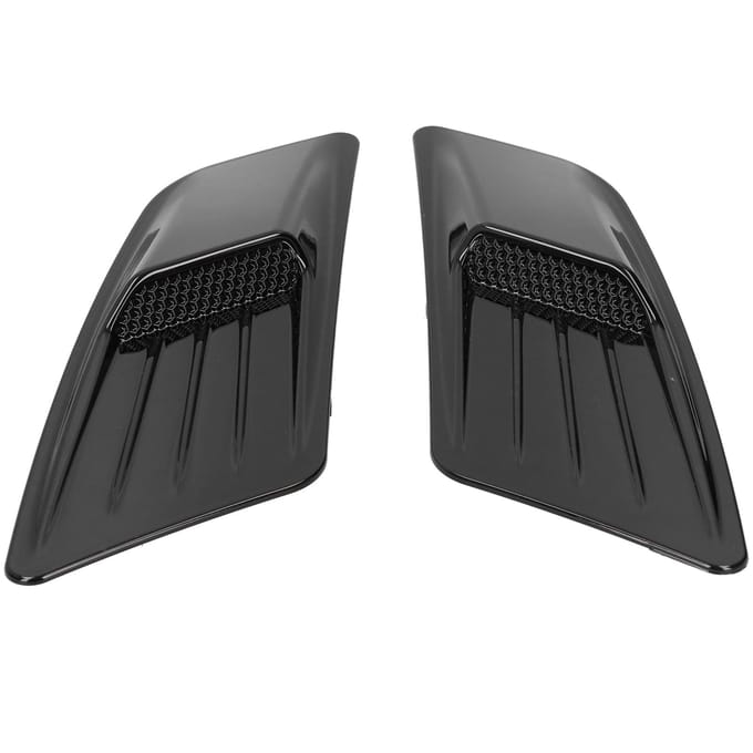 2 stuks Voorste Motorkap Luchtinlaat Cover Trim Glanzend Zwart Universele Pasvorm voor Ford Mustang 20152017 black