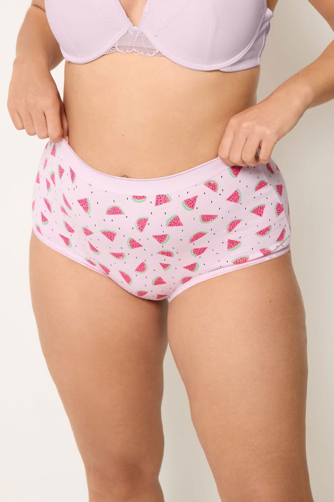 Yours 5Pack Roze Slip Met Watermeloenprint Size 66-68