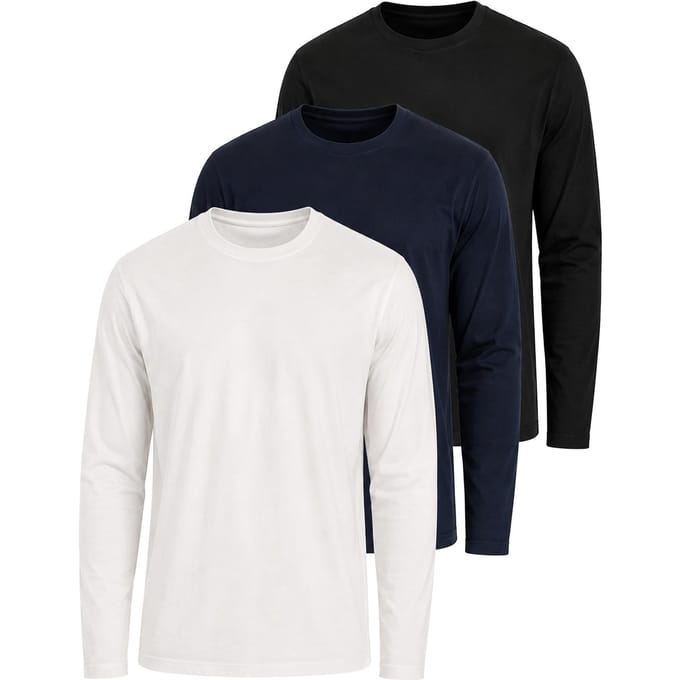 Kruze | T-shirts met lange mouwen voor heren – 3-pack