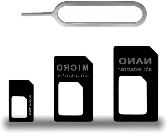 3-in-1 Nano SIM Card Adapter Set met SIM Eject Pin voor Smartphones en Tablets - Geschikt voor Nano SIM, Micro SIM en Standaard SIM