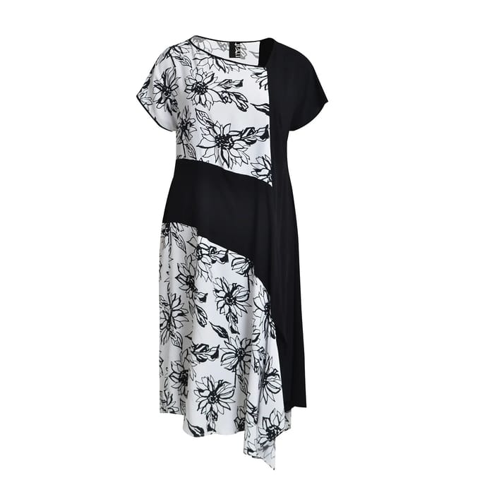 Asymmetrische bloemenjurk vrouw Mat Fashion