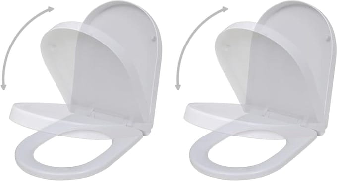 Toiletbril - Zitting Deksel - Badkamer Vernieuwen - Soft Close - 2 Stuks - Wit