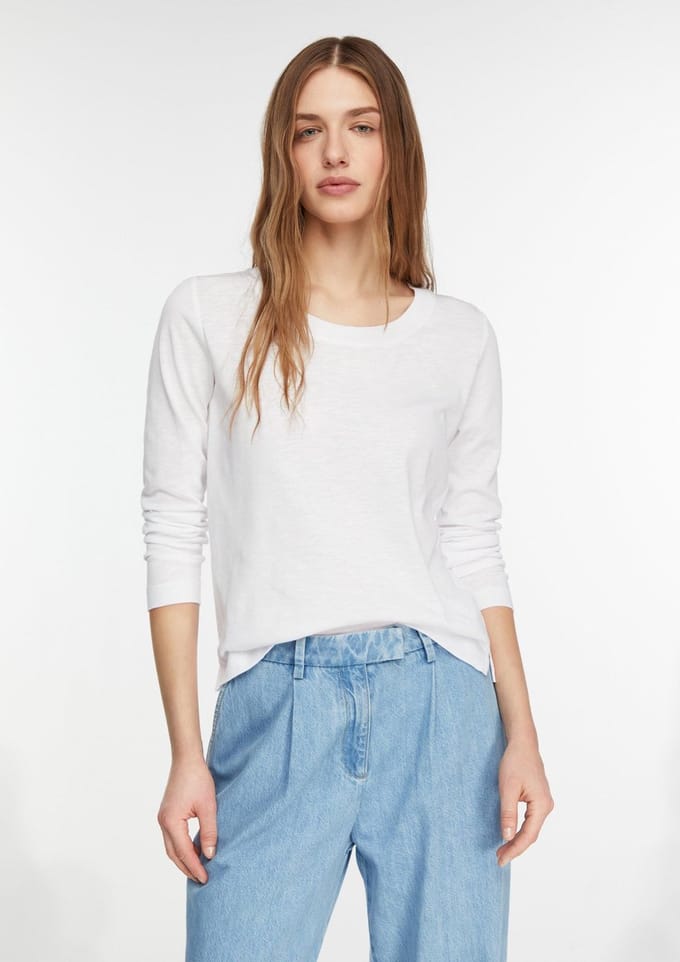 T-shirt met lange mouwen klassieke snit dames COMMA