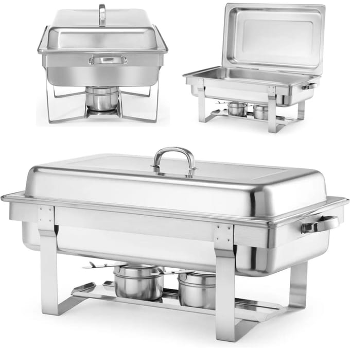 HENDI Gastronorm chafing dish – hoogglans deksel – 9L – stapelbaar – roestvrij staal