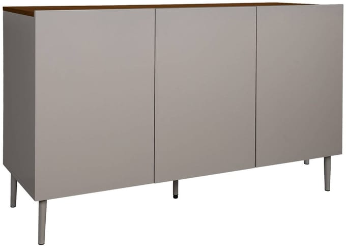 sweeek - Dressoir metaal en houtdecor met 3 deuren 120cm - ashton