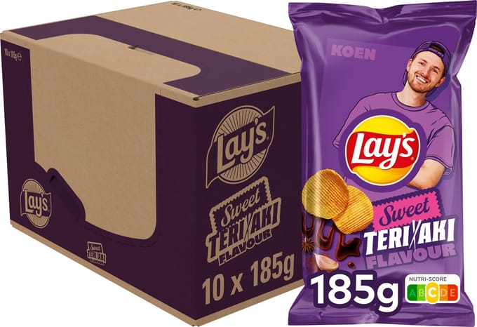 Lay's Max Sweet Teriyaki Ribbel Chips 10 x 185 gr