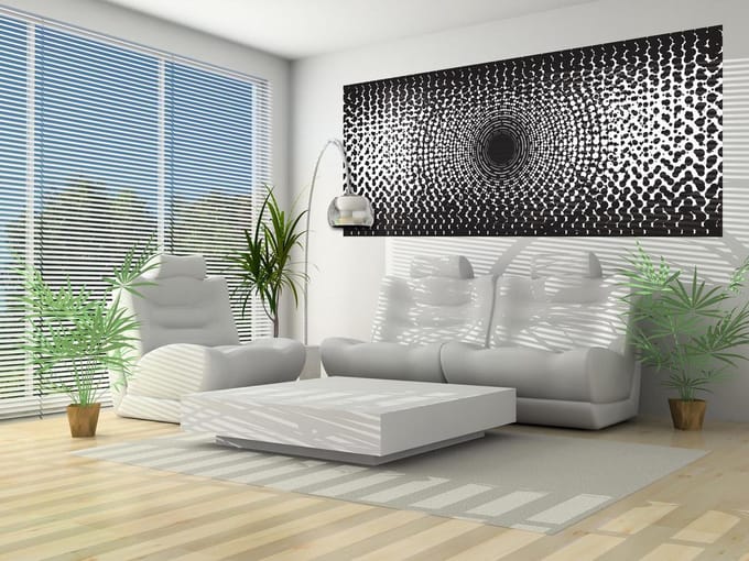 Abstract Black White Dots Photo Wallcovering