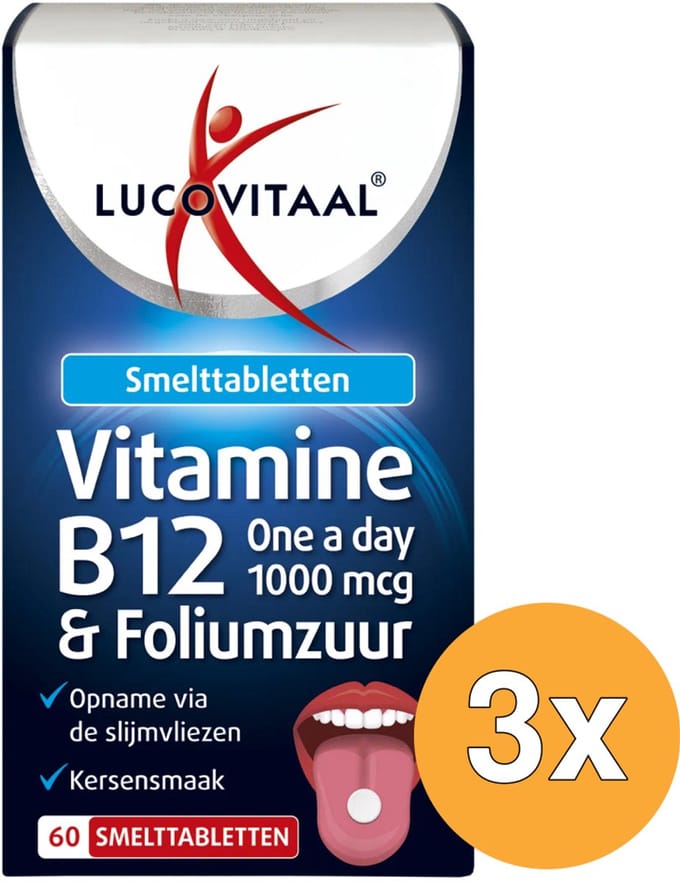 3x Lucovitaal B12 & Foliumzuur (60 smelttabletten)