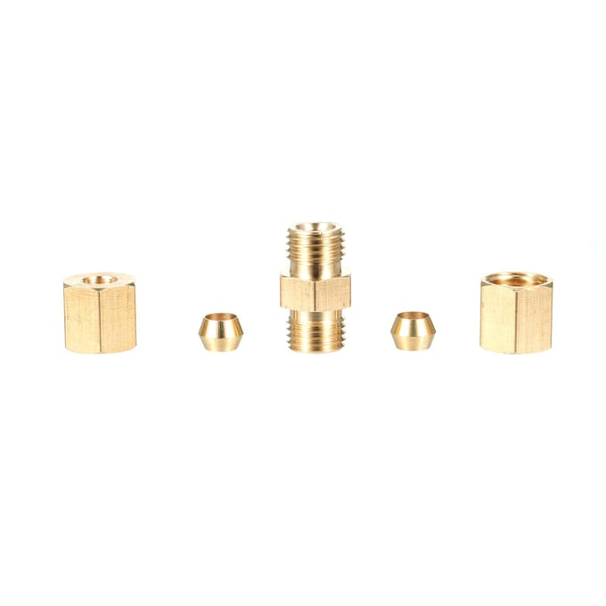 316inch Compressiekoppeling Koperen Compressiebuiskoppeling Remleiding Adapter Koppelingen geen Lekkage 5pack goud