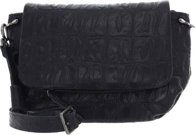 FREDsBRUDER Leren Schoudertas Crolinchen Flap Bag Black Zwart