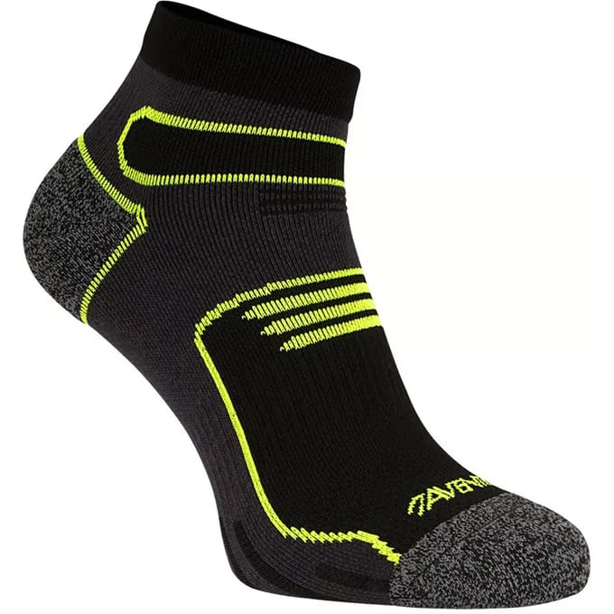 Avento Sport Enkelsokken Heren - 2-Pack - Zwart/Fluorgeel - 35-38