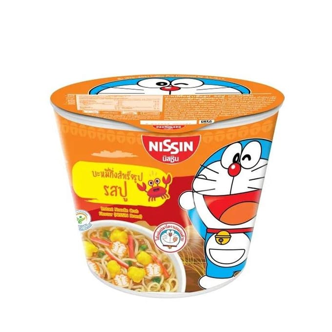 Nissin Mini Cup Doraemon Nouilles Instantanées Saveur Crabe 40 g. x 6 pièces 40 g. x 6 pcs beige