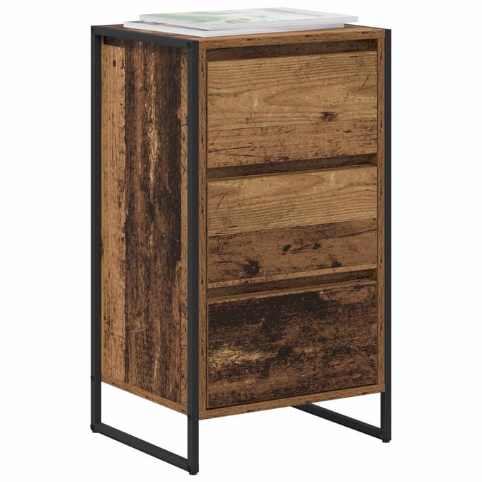 vidaXL - Dressoir - Oud - Hout - 43 - x - 36 - x - 75,5 - cm - Bewerkt - hout