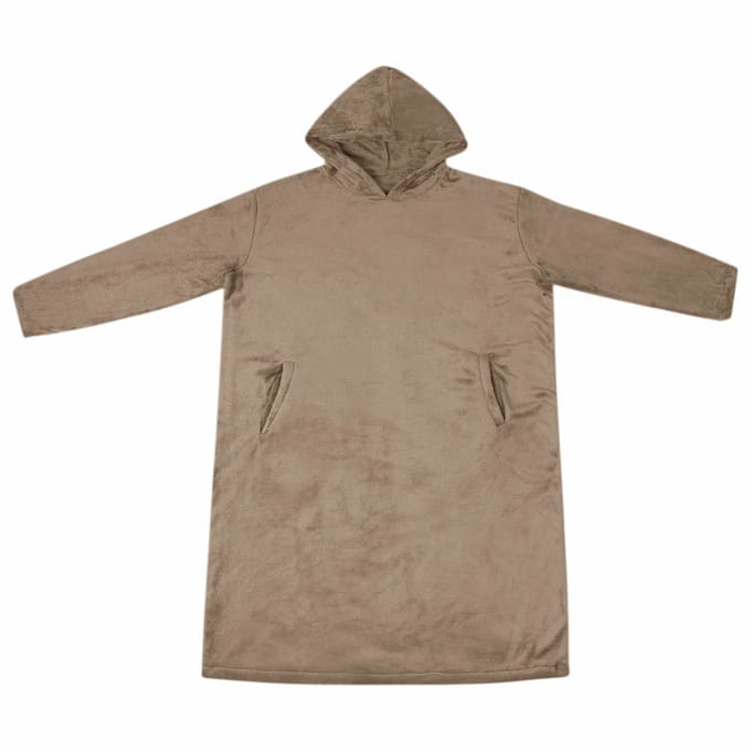 vidaXL Deken hoodie Camel S Flanel