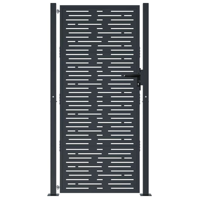 Portail de jardin Anthracite 100 x 200 cm Acier Design Carré