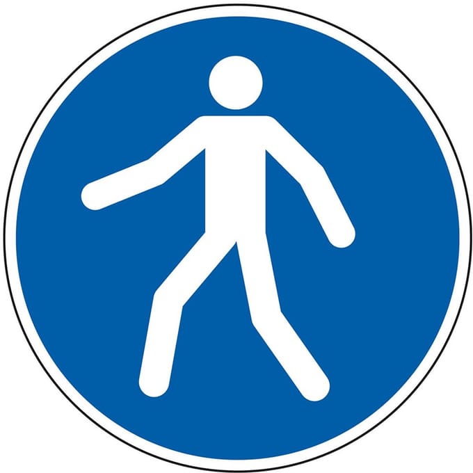 Verplicht voetpad bord - kunststof - M024 400 mm