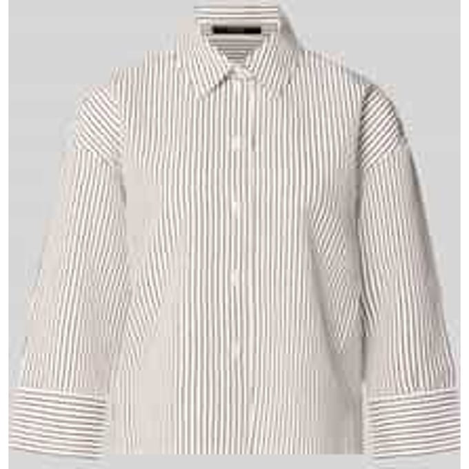 relaxed fit overhemdblouse van viscosemix model 'Zaskia'