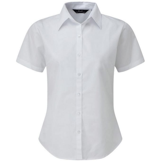 Premier Popeline blouse met korte mouwen / Gewoon werkoverhemd (Wit)