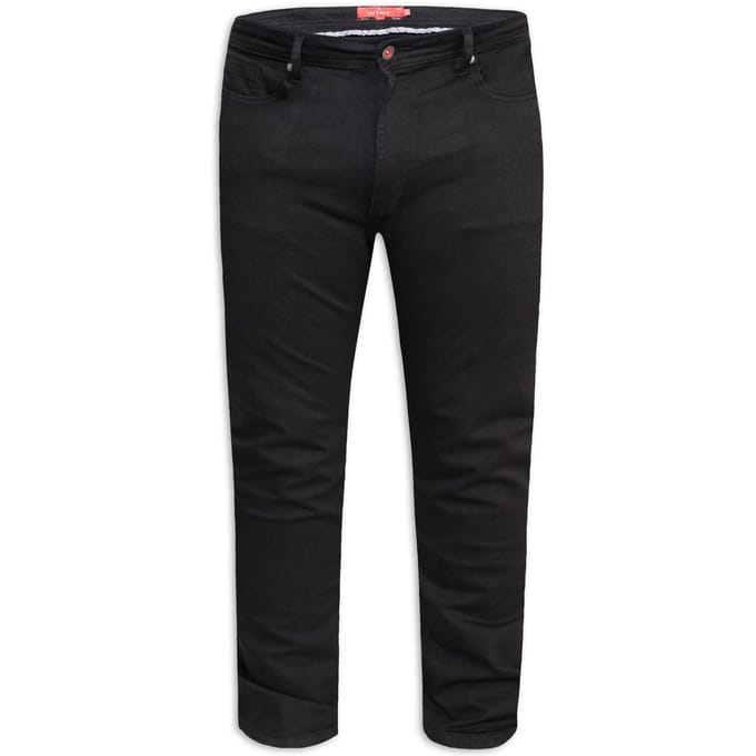 Duke Heren D555 Claude Stretch Tapered Stretch Kingsize Jeans 52S zwart