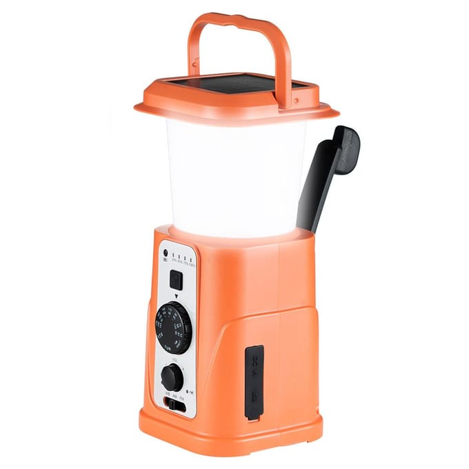 Multifunctionele campinglamp LED-campinglantaarn AM/FM/WB/NOAA Weerradio Draagbaar op zonne-energie