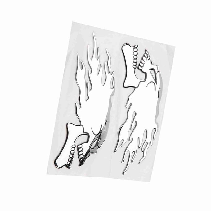 2 stuks 3D Schedel Hoofd Auto Motorfiets Auto Sticker Decor Decal zwart