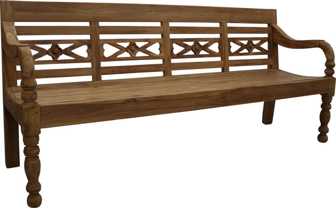 Stationsbank 4-zits | 190cm | Teakhout
