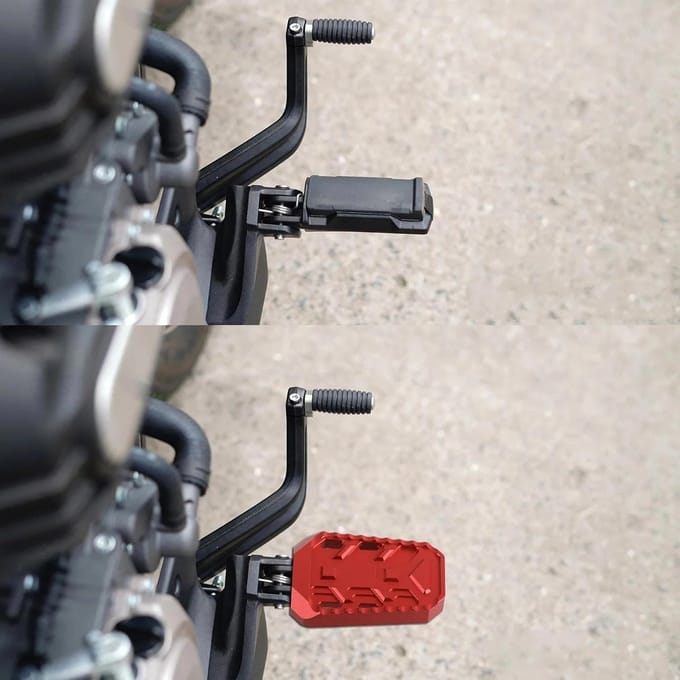 Motorfiets Voetsteunen - Brede Pedalen - Verbeterd Rijcomfort - Antislip Grip - Titanium