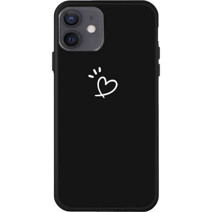 Mocaa iPhone 12 Mini Love Heart Case Zwart