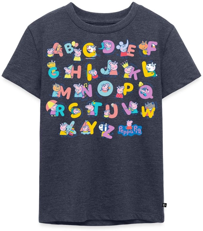 Peppa Pig Ontwerp Alfabet Met Peppa Premium T Shirt Kinderen