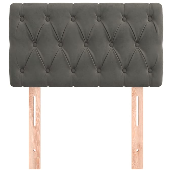 vidaXL - Hoofdbord - 80x7x78/88 - cm - fluweel - donkergrijs