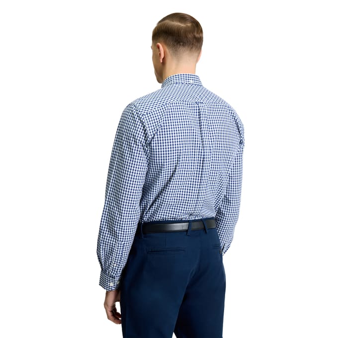 Ben Sherman Heren Signature Gingham Overhemd met Lange Mouwen (Donkerblauw)