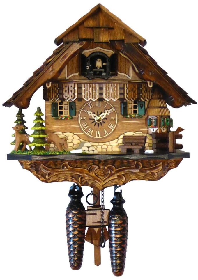 Engstler - 453_Q - Koekoeksklok - Kwarts - Notenhout - 25 cm
