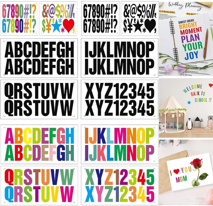 Allecto - Zelfklevende Lettercijferstickers - Multifunctioneel - 21 x