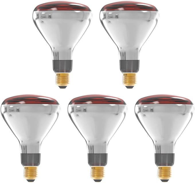 Technik Infrarood Warmtelamp R125 E27 - 250W - Half Rood - Dimbaar - 5 stuks