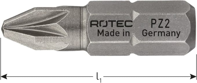 Rotec PRO Schroefbit PZ 2, L=25, C6.3, BASIC (vpe 10)
