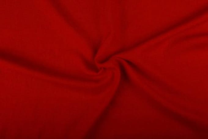 Linnen stof - Rood - Gewassen - 10 meter
