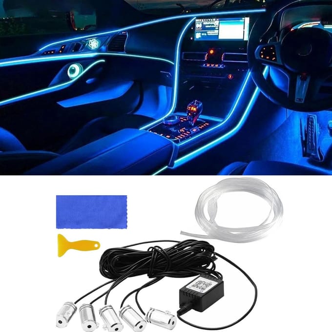 CLVP® Auto Interieur Verlichting - Led Strip Auto – 6M – Met App - RGB