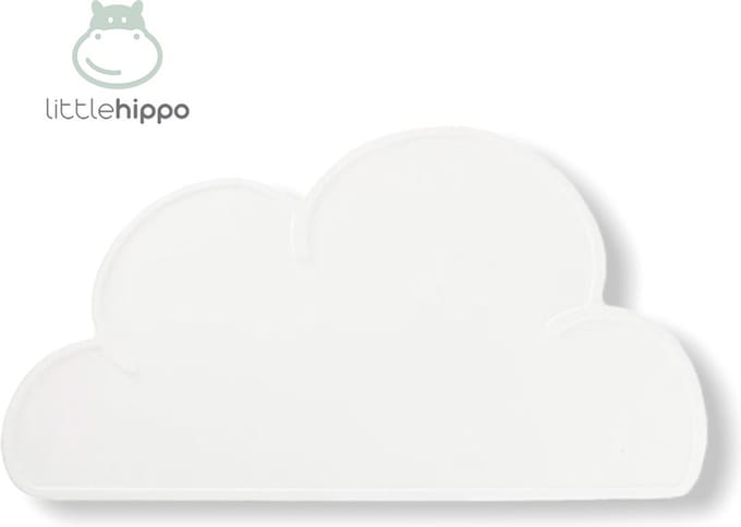 Antislip siliconen placemat Wit - Onderlegger - Wolk - Baby - Kind - Tafelgerei - Gratis verzending