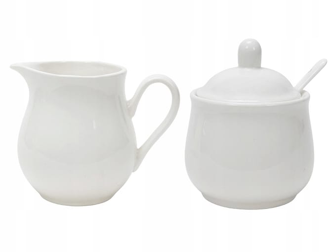 Sucrier Et Pot À Lait 280 Ml Ensemble En Porcelaine Blanche