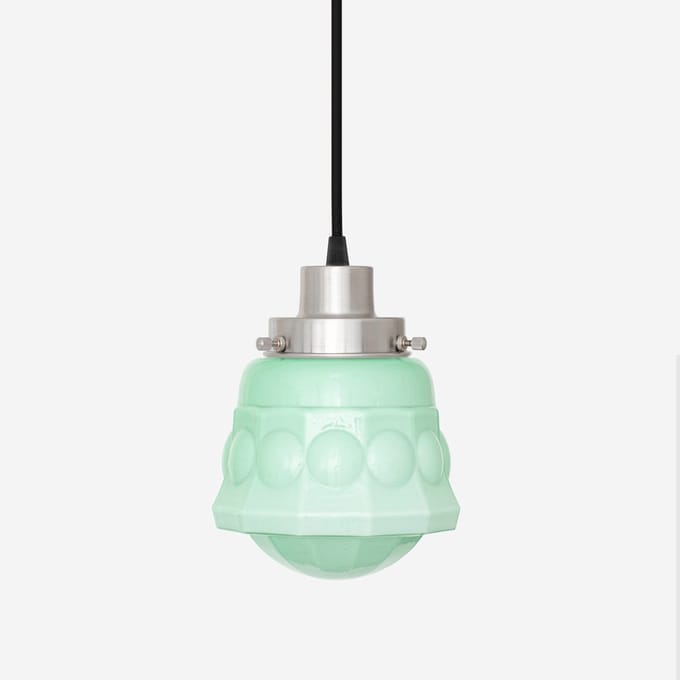 Hanglamp aan snoer Weimar Mint 20's Matnikkel - Art Deco Trade