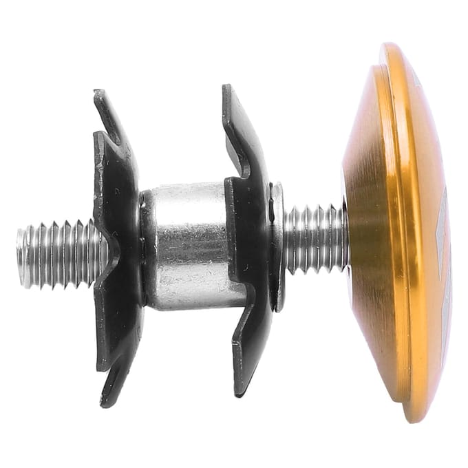 Capuchon supérieur de jeu de direction de vélo Alliage d'aluminium Étoile Capuchon de potence Potence Fourche VTT Vélo de route Accessoire Or gray