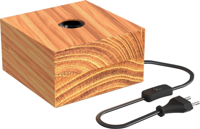 Calex Tafellamp Vierkant - Scandinavisch - E27 Fitting - FSC Hout - Excl. Lichtbron