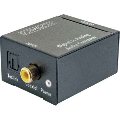 Schwaiger DAC-audioconverter Digitaal Coax Toslink naar Analoog Cinch Adapter Box