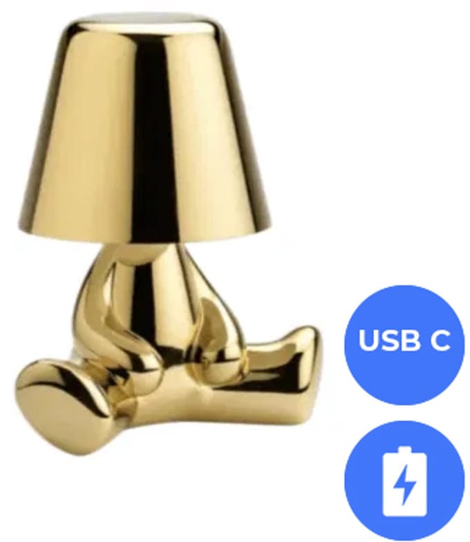 Oplaadbare LED Tafellamp - Denker - Dimbaar - USB-C - Golden Boy Joey