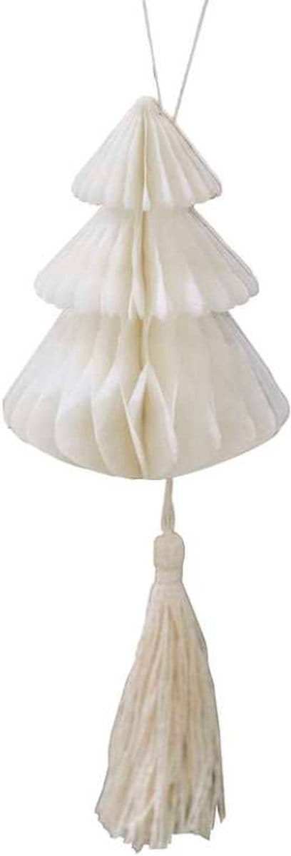 Ginger Ray - Witte kerstboom honeycombs - 4 stuks - 10 cm