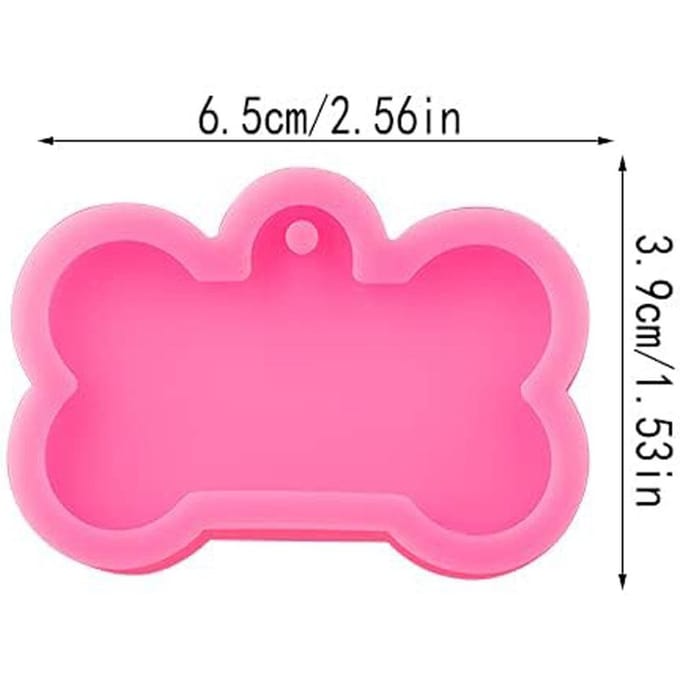 1 stuks Siliconen Hars Sieraden Mallen Hond Bot Vorm Gietmallen voor DIY Sieraden, Sleutelhanger, Ketting Bedels pink