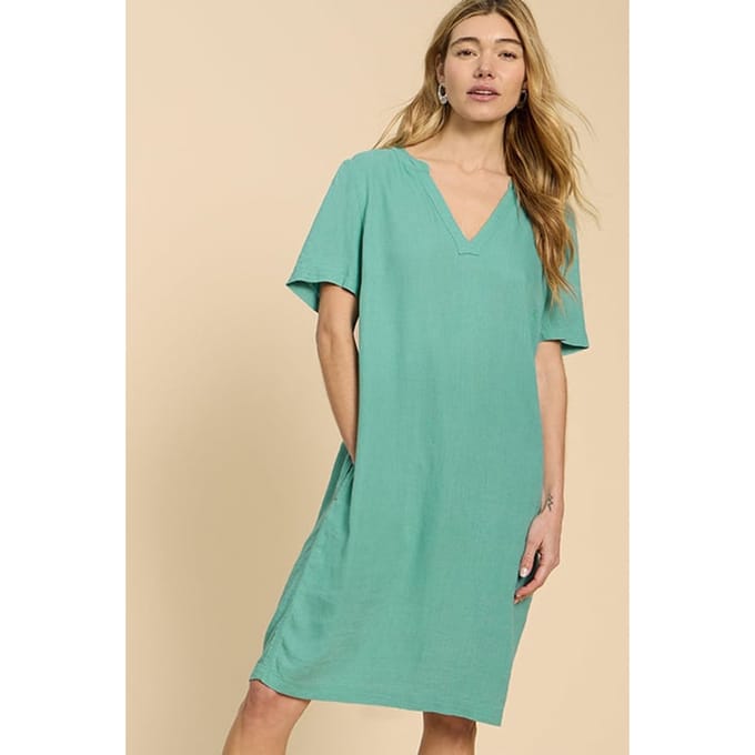 White Stuff Lydia Shift Dre Mid Teal Maat: 6 | Mini Jurken Outlet | Dames