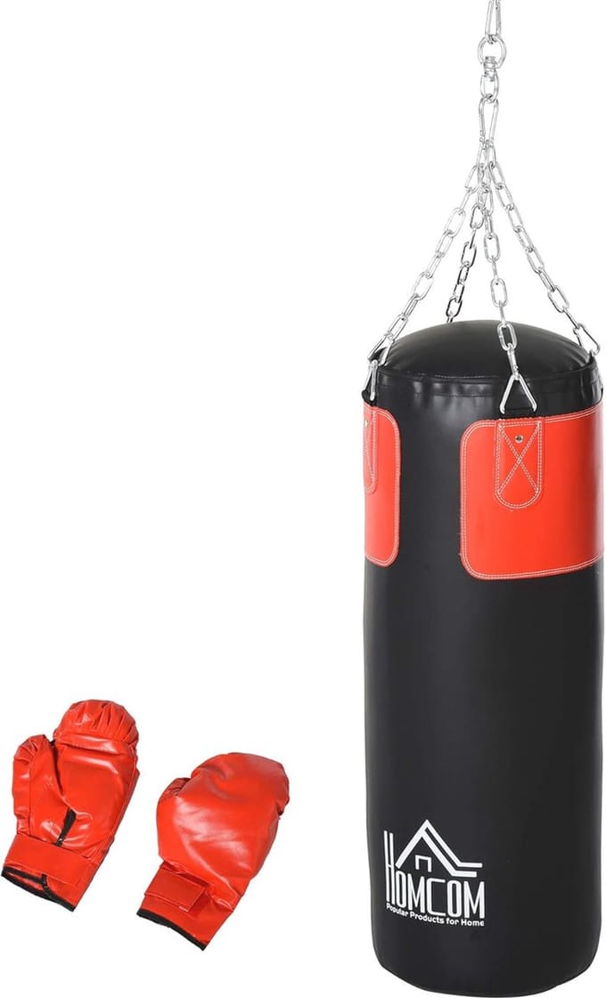 Bokszak trainingsdummy met bokshandschoenen - Ø 30 x 120 cm voor bokstraining