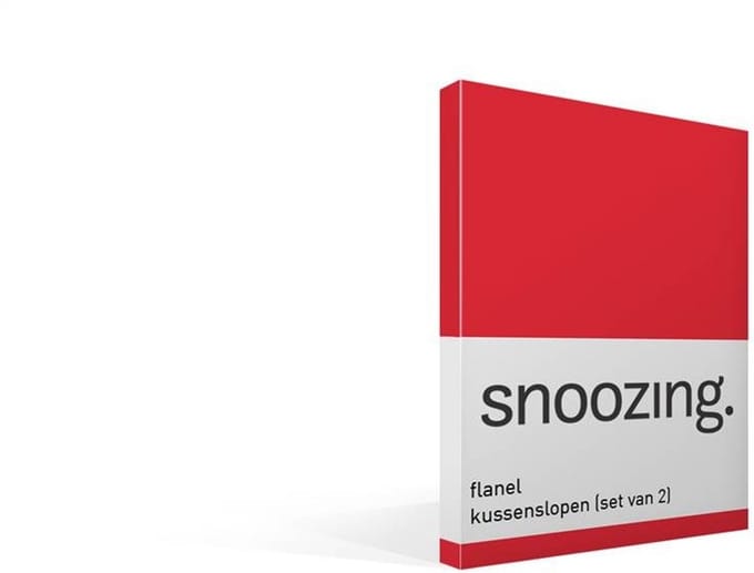 Snoozing - Flanel - Kussenslopen - Set van 2 - 60x70 cm - Rood