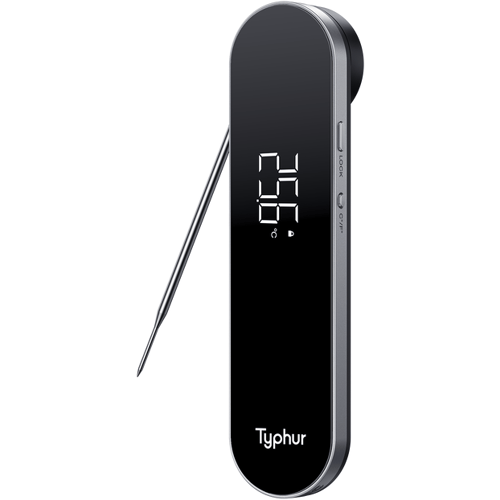 Typhur InstaProbe Core digitale direct afleesbare vleesthermometer 0,5 sec. met in zonlicht afleesbaar display voor koken, professionele thermometer